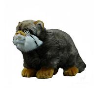 Wyvix Realistic Pallas's Plush Toy - 12.6" Fluffy Manul Stuffed Animal with Grumpy Face & Dense