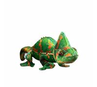 Wyvix Realistic Veiled Chameleon Plush Toy - 21" Poseable Green Lizard Stuffed Animal with Coiled Tail & Iron Wire Frame