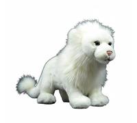 Wyvix Realistic White Lion Plush Toy - 11" Soft Male Stuffed Animal with Fluffy Mane for Kids