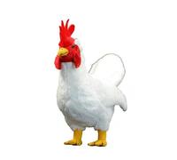 Wyvix Realistic White Rooster Plush Toy - 13.8" Soft Farm Chicken Stuffed Animal with Vibrant Red Comb & Stable Bead Filling for Kids & Decor