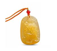 Wyvix Yellow Jade Zodiac Guardian Deity Pendant, 10g Carved Patron Buddha Amulet, Wealth Attracting Feng Shui Necklace(Tiger)