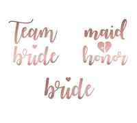 wYw Set of 13 Rose Gold Fake Temporary Tattoos - Bachelorette Party Bridal Shower Accessories