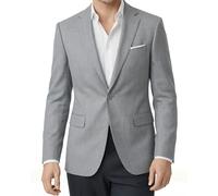 WYWK Men's Slim Fit Blazer Smart Casual Jacket Lightweight Single Button Sports Coats for Wedding Business Party Dating,Light Grey,XS