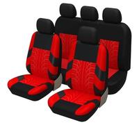 WYWNQ Car Seat Covers for Toyota Aygo 2012-2016 2017 2018 2019 2020 2021 2022 2023 2024 2025, Breathable Full Set Comfort Seat Protectors Non-Slip Front Rear Seat Cushion Accessories,A-Red