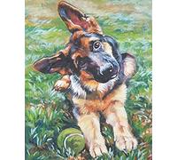 WYWQN Paint by Numbers Kits for Adults and Kids DIY Oil Painting Digital German Shepherd Pet Dog Animal - Canvas Wall Art Home Decoration 30x40CM