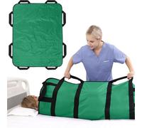 WYWY Slide Sheets for Moving Patients on Bed, Multi-Handle Nylon Patient Transfer Sheet, 400lb Capacity, Easy for Caregivers to Move Bedridden Patients in Hospitals/Nursing Homes(Green)