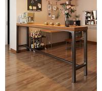 WYWY Solid Wood Narrow Bar Table, Counter Height High Top Table with Reinforced Frame for Kitchen Breakfast Nook, Balcony & Café(180 * 40cm)