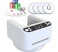 WYWY UNO, Blackjack, Texas Hold'em Automatic Card Dealer - Rechargeable, 360° Rotating Machine with 4 Wireless Buttons, for up to 8 Players