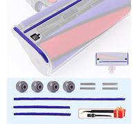 WYWY.Wide Plush Strips + Soleplate Wheels + Axles Set Replacement for Dyson V6 V7 V8 V10 V11 Vacuum Cleaner Soft Roller Head Replacement Parts Felt Strip Mini Front Wheel