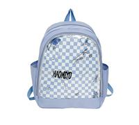 WYXDYSJWM Ita Bag with Clear Windows for Girls, Kawaii Pin Display Backpack with Inserts for Pins, Cute School Bag with Transparent Windows for DIY Decors (blue)