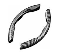 WYXFCBF Steering Wheel Covers for Peugeot 208 II/Allure Auto Ecole/Roadtrip/208 GT 2019-2023 2024, 2 Pcs Carbon Fiber Segmented Steering Wheel Protector Interior Accessories,Black