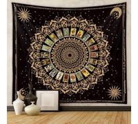 WYXWZ 3D Tapestry Wall Hanging Tapestries Aesthetic, Wall Blanket, Wall Tapestry For Bedroom Living Room Decoration, Black Mandala Hippie Bohemian Indian Ethnic Style 39x59 Inches