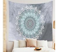 WYXWZ Tapestry, Wall Hanging Tapestries, Wall Hanging Blanket, Tapestry for Home Office Dorm Indoor and Outdoor Decoration, Grey Mandala Hippie Bohemian Indian Ethnic Style 59x90 Inches