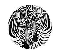 WYYDPPLK Abstract Animal Zebra Round Wall Clock - Stylish Pvc Printed Clock With Silent Movement, Perfect For Home & Office Decor