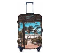 WYYDPPLK Beach Palm Trees Suitcase Cover with Double-Sided Pattern Printing - Durable and Elastic Protection for Travel and Business Trips
