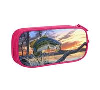 WYYDPPLK Big Fish Pencase with Full-Print Design - Durable Oxford Cloth Pencil Case for School, Office & Travel - Multi Pocket Storage Bag for Pens, Makeup & Accessories