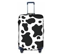 WYYDPPLK Black and White Cow Suitcase Cover with Double-Sided Pattern Printing - Durable and Elastic Protection for Travel and Business Trips