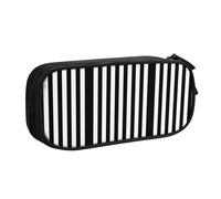 WYYDPPLK Black and-White Stripes Pencase with Full-Print Design - Durable Oxford Cloth Pencil Case for School, Office & Travel - Multi Pocket Storage Bag for Pens, Makeup & Accessories