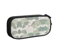 WYYDPPLK Black Lily Pads Pencase with Full-Print Design - Durable Oxford Cloth Pencil Case for School, Office & Travel - Multi Pocket Storage Bag for Pens, Makeup & Accessories