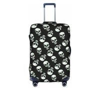 WYYDPPLK Black Skull Suitcase Cover with Double-Sided Pattern Printing - Durable and Elastic Protection for Travel and Business Trips