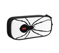 WYYDPPLK Black Spider Pencase with Full-Print Design - Durable Oxford Cloth Pencil Case for School, Office & Travel - Multi Pocket Storage Bag for Pens, Makeup & Accessories
