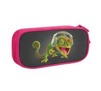 WYYDPPLK Chameleon Listen Music Pencase with Full-Print Design - Durable Oxford Cloth Pencil Case for School, Office & Travel - Multi Pocket Storage Bag for Pens, Makeup & Accessories