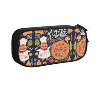 WYYDPPLK Chef Pizza Pencase with Full-Print Design - Durable Oxford Cloth Pencil Case for School, Office & Travel - Multi Pocket Storage Bag for Pens, Makeup & Accessories