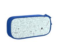 WYYDPPLK Chemistry Print Pencase with Full-Print Design - Durable Oxford Cloth Pencil Case for School, Office & Travel - Multi Pocket Storage Bag for Pens, Makeup & Accessories