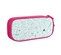 WYYDPPLK Chemistry Print Pencase with Full-Print Design - Durable Oxford Cloth Pencil Case for School, Office & Travel - Multi Pocket Storage Bag for Pens, Makeup & Accessories