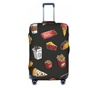 WYYDPPLK Chicken Leg Burger Drink Suitcase Cover with Double-Sided Pattern Printing - Durable and Elastic Protection for Travel and Business Trips