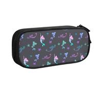 WYYDPPLK Colored Beautiful Mermaid Pencase with Full-Print Design - Durable Oxford Cloth Pencil Case for School, Office & Travel - Multi Pocket Storage Bag for Pens, Makeup & Accessories