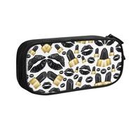 WYYDPPLK Cool Black Lips Pencase with Full-Print Design - Durable Oxford Cloth Pencil Case for School, Office & Travel - Multi Pocket Storage Bag for Pens, Makeup & Accessories