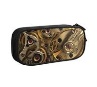 WYYDPPLK Cool Steampunk Gears Pencase with Full-Print Design - Durable Oxford Cloth Pencil Case for School, Office & Travel - Multi Pocket Storage Bag for Pens, Makeup & Accessories