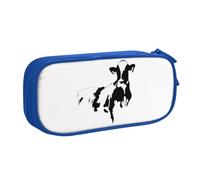 WYYDPPLK Cow in Black and White Pencase with Full-Print Design - Durable Oxford Cloth Pencil Case for School, Office & Travel - Multi Pocket Storage Bag for Pens, Makeup & Accessories