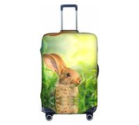 WYYDPPLK Cute Bunny Suitcase Cover with Double-Sided Pattern Printing - Durable and Elastic Protection for Travel and Business Trips