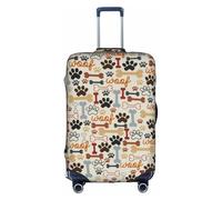 WYYDPPLK Dog Bones Claw Prints Suitcase Cover with Double-Sided Pattern Printing - Durable and Elastic Protection for Travel and Business Trips