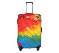 WYYDPPLK Fantastic Parrot Feather Suitcase Cover with Double-Sided Pattern Printing - Durable and Elastic Protection for Travel and Business Trips