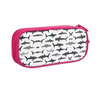WYYDPPLK Fish and Shark Pencase with Full-Print Design - Durable Oxford Cloth Pencil Case for School, Office & Travel - Multi Pocket Storage Bag for Pens, Makeup & Accessories