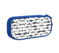 WYYDPPLK Fish and Shark Pencase with Full-Print Design - Durable Oxford Cloth Pencil Case for School, Office & Travel - Multi Pocket Storage Bag for Pens, Makeup & Accessories