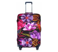 WYYDPPLK Flower Leaves Purple Red Flower Suitcase Cover with Double-Sided Pattern Printing - Durable and Elastic Protection for Travel and Business Trips