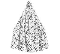 WYYDPPLK Funny Black And White Dot Print Hooded Cloak For Adults - Unisex Halloween Christmas & Easter Events Cosplay Cape