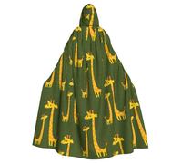 WYYDPPLK Funny Cartoon Giraffe Print Hooded Cloak For Adults - Unisex Halloween Christmas Cosplay Cape