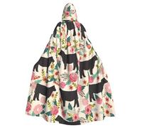 WYYDPPLK Funny Cattle Farm Sanctuary Print Hooded Cloak For Adults - Unisex Halloween Christmas Cosplay Cape