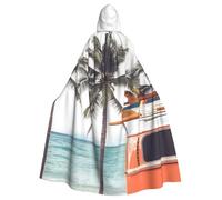 WYYDPPLK Funny Colorful Bus Palm Tree Print Hooded Cloak For Adults - Unisex Halloween Christmas Cosplay Cape