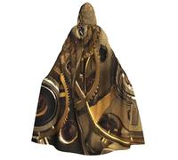 WYYDPPLK Funny Cool Steampunk Gears Print Hooded Cloak For Adults - Unisex Halloween Christmas & Easter Events Cosplay Cape