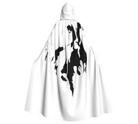 WYYDPPLK Funny Cow In Black And White Print Hooded Cloak For Adults - Unisex Halloween Christmas Cosplay Cape