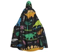 WYYDPPLK Funny Dinosaur Palm Leaf Print Hooded Cloak For Adults - Unisex Halloween Christmas & Easter Events Cosplay Cape