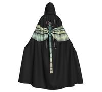 WYYDPPLK Funny Dragonfly Black Print Hooded Cloak For Adults - Unisex Halloween Christmas Cosplay Cape