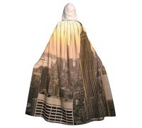 WYYDPPLK Funny Empire State Building Print Hooded Cloak For Adults - Unisex Halloween Christmas Cosplay Cape
