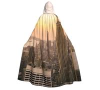WYYDPPLK Funny Empire State Building Print Hooded Cloak For Adults - Unisex Halloween Christmas & Easter Events Cosplay Cape